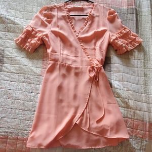 Peach/ coral wrap dress